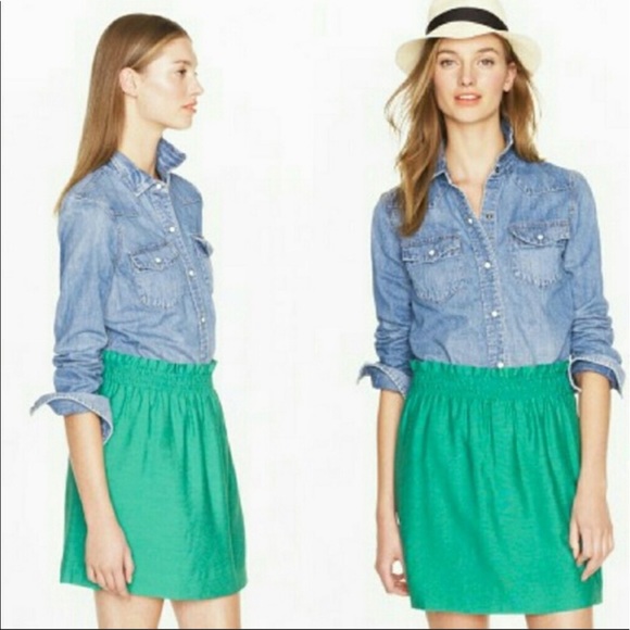 J.Crew | 2 | Grey Skirt City Mini Crinkle - Picture 2 of 8